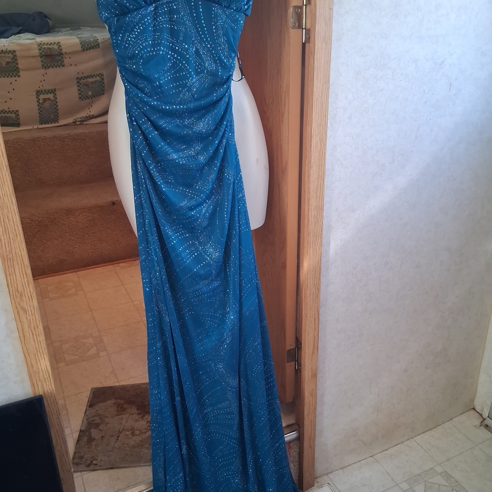 City Triangles Glittering Blue Maxi Dress - Picture 2 of 12